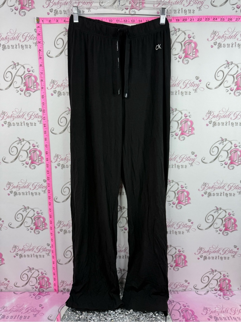 Calvin Klein pants soft stretchy Black Drawstring Lounge Pants with CK Accent
